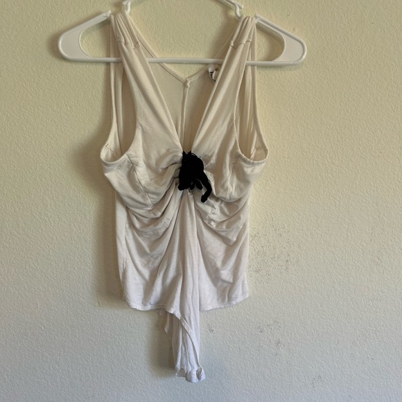 Hustler XL white bodysuit with black lace tie - Picture 1 of 5